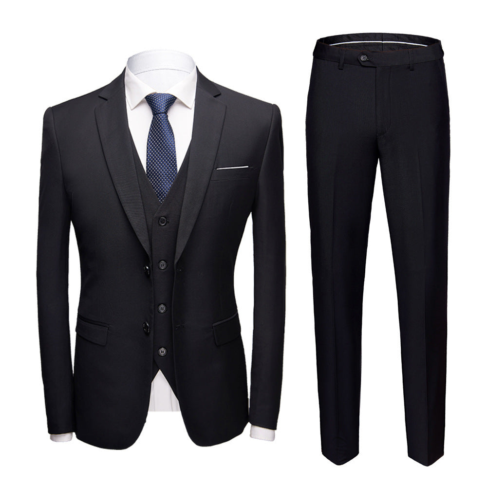 LOVECCR   Suit Suit Men's Suit Men's Business Casual Business Attire Slim Fit Bridegroom Best Man Wedding Three-Piece Suit Fashion