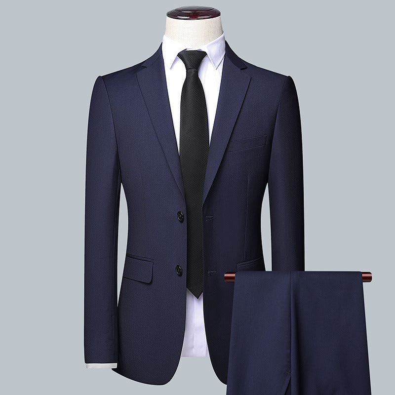 LOVECCR   Men's Suit Set Three-Piece Korean Slim Suit Men's Business Professional Formal Wear Best Man Groom Wedding Suit