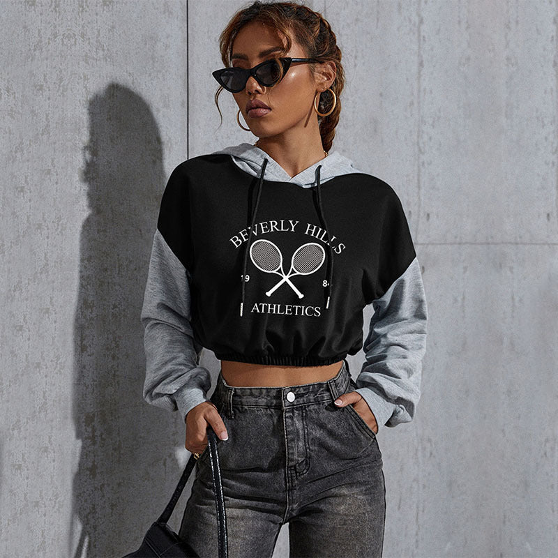 LOVECCR popular new autumn and winter casual letter hoodie 2025 New Popular trade top women's short hooded sweater