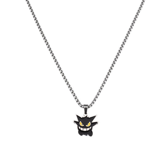 Couple Accessories Special-Interest Design Ins Gengar Street Disco Cute Wild Necklace Pendant Sweater Chain Wholesale