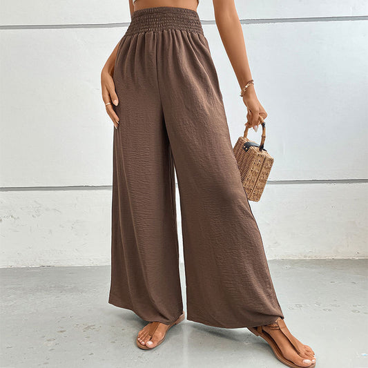 LOVECCR New Wholesale 2025 Hot Trade Women's Clothing Hot Summer New Solid Color  Flared Wide Leg Pants