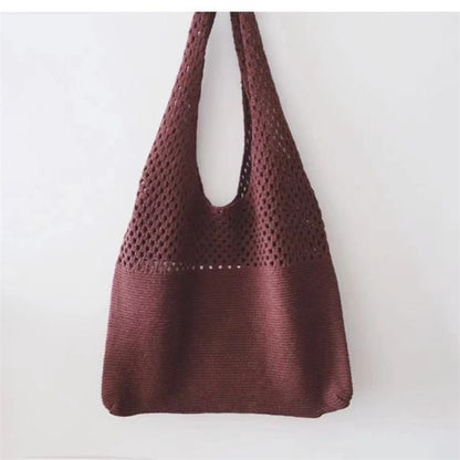 loveccr New Knitted Bags Woven Bag Shoulder Bag Japanese and Korean Tote Bag Bohemian Bag Messenger Bag Women's Bag Fashion