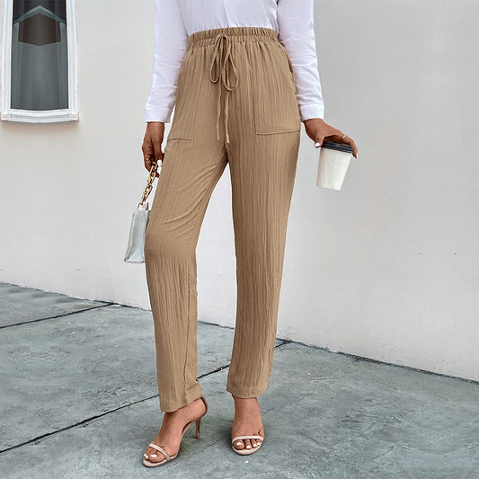 LOVECCR  2025 women's clothing new high-waisted trousers casual pants  autumn casual women's pleated women's pants