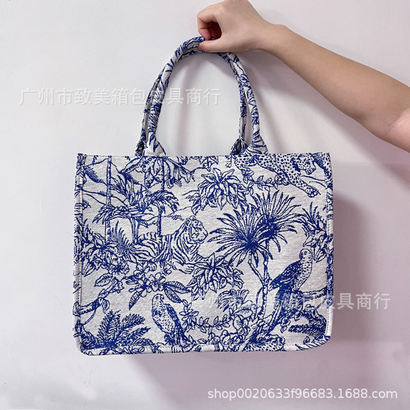 loveccr Women's Handbag Tiger Embroidered Tote Bag  Cross-Border Guangzhou High Quality Commuter Pearl Shoulder Bag Wholesale