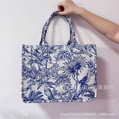 loveccr Women's Handbag Tiger Embroidered Tote Bag  Cross-Border Guangzhou High Quality Commuter Pearl Shoulder Bag Wholesale