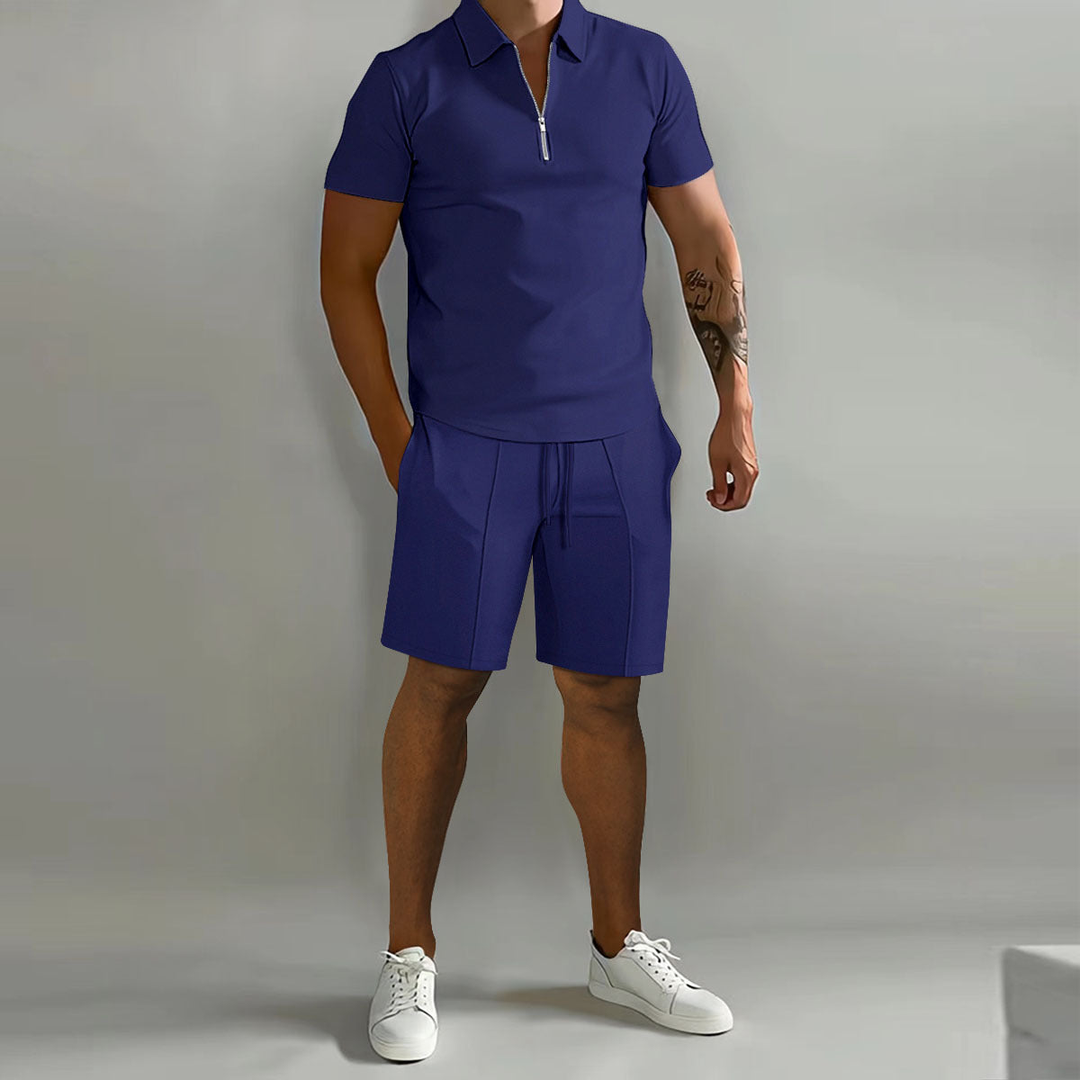 Summer    Cross Border Men's Clothing Polo Casual Loose Short Sleeves Shorts Sports Suit