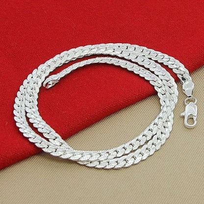 Foreign Trade Korean Jewelry Best Seller in HOT and NEW Jewelry 6mm Full Side Silver Plated Necklace Men's Cool Minimalism Casual