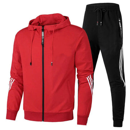 Cross-Border  New European and American Men's Casual Sports Suit Fashion Zipper Jacket Men's and Women's Running Sports Suit