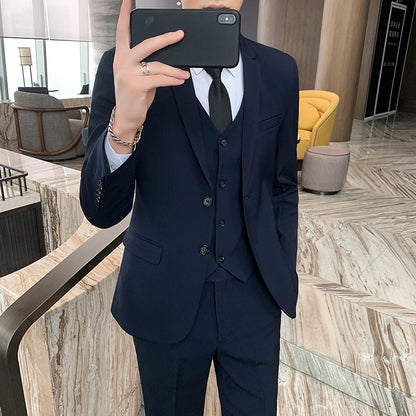 LOVECCR   Suit Suit Men's Korean-Style Casual Business Wear Jacket Slim-Fit Best Man Groom Wedding Suit Non-Ironing Suit