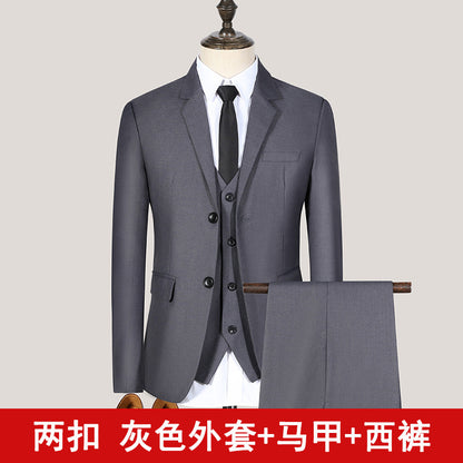 Spring and Summer Youth Slim Fit Suit Suit Men's Suit Men's Suits Three-Piece Wedding Dress Best Man Group Clothes