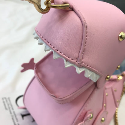 loveccr Cross-Border European and American Fashion Creative Funny Three-Dimensional Dinosaur Crossbody Bag Personality Rivets Cartoon Animal Modeling Bag