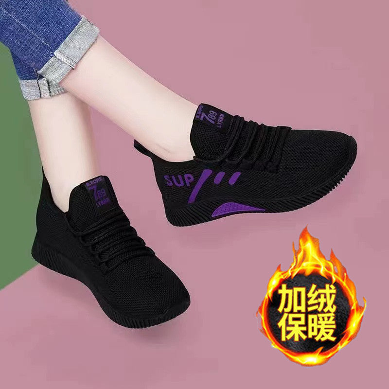 loveccr Spring  New Casual Women's Shoes Running Mom Shoes Dance Soft Bottom Wild Travel Shoes Shoes for Work