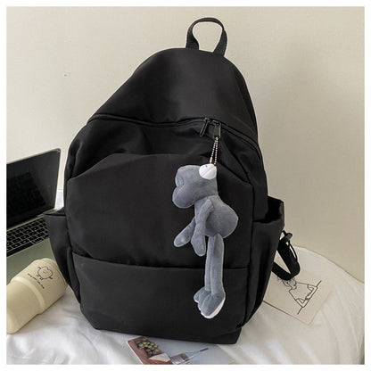 loveccr Mori Style Large Capacity Solid Color Backpack Men's Trendy Ins Korean Style All-Matching School Bag Female High School Student Campus Backpack