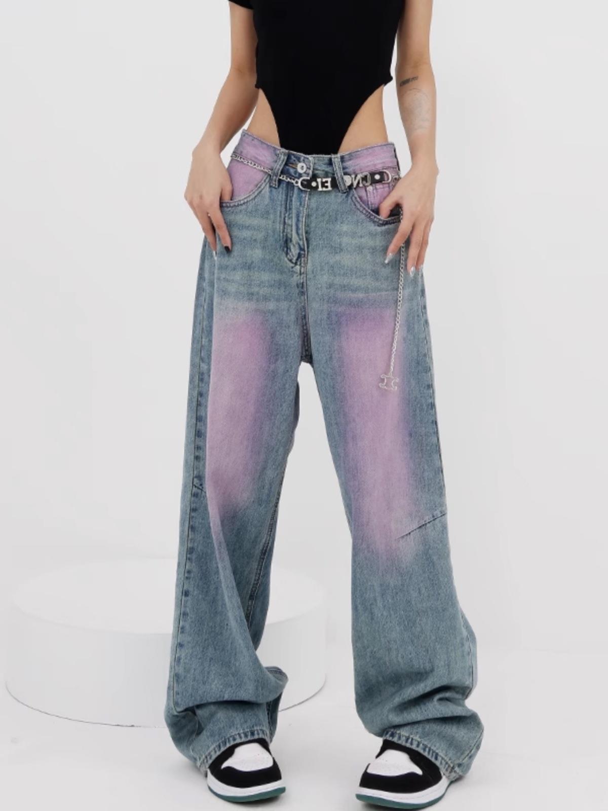 New High Waist Jeans Women's Summer Loose Wide Leg Design Sense Temperament Leisure Fashion All-Match Straight Long Pants