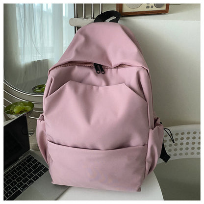 loveccr Mori Style Large Capacity Solid Color Backpack Men's Trendy Ins Korean Style All-Matching School Bag Female High School Student Campus Backpack