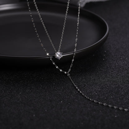 High-End Long Y-Shaped Tassel Rhinestone Necklace for Women Special Interest Light Luxury Double-Layer Sexy Clavicle Chain Exquisite Necklace Trendy