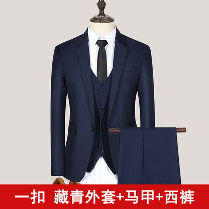 Spring and Summer Youth Slim Fit Suit Suit Men's Suit Men's Suits Three-Piece Wedding Dress Best Man Group Clothes