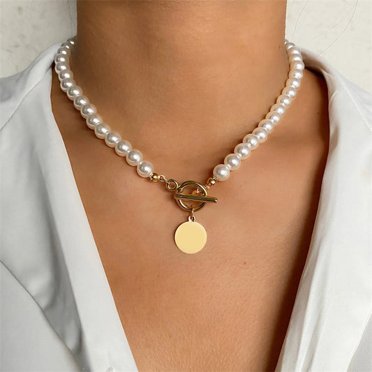 Mulsanne Baroque Handmade Pearl Necklace for Women OT Buckle Necklace Women HOTan and NEWn Fashion Cross-Border Sold Jewelry Necklace Wholesale