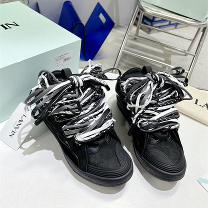 loveccr Fashion Brand Bread Shoes Chengyi Same Style Platform Height Increasing Shoes Lace up Daddy Shoes Men and Women Couple Leisure Sports Skateboard Shoes