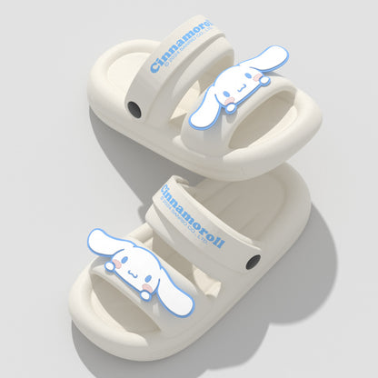 New Sanrio Cinnamoroll Babycinnamoroll Sandals Women's Summer Home Cartoon Soft Bottom Non-Slip Drooping Sandals Can Be Worn outside