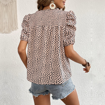 LOVECCR Popular trade popular summer new 2025 New commuter women's fashion pullover leopard print shirt women