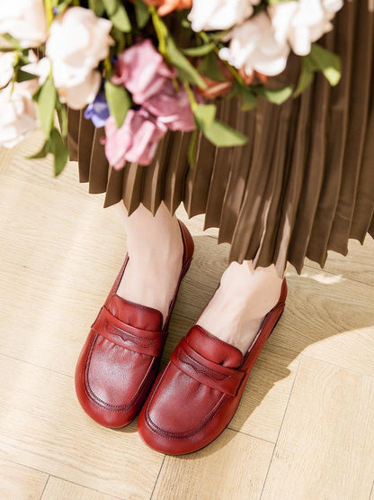 loveccr  Spring and Autumn Middle-Aged Brand Soft Bottom Mom Shoes Genuine Leather Mid-Comfortable Women's Shoes Middle-Aged and Elderly Heel Shoes Leather Shoes Non-Slip