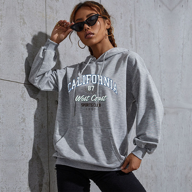 LOVECCR popular new autumn and winter leisure sports hoodie Middle East New Popular trade women's clothing letter printing hooded sweater wholesale