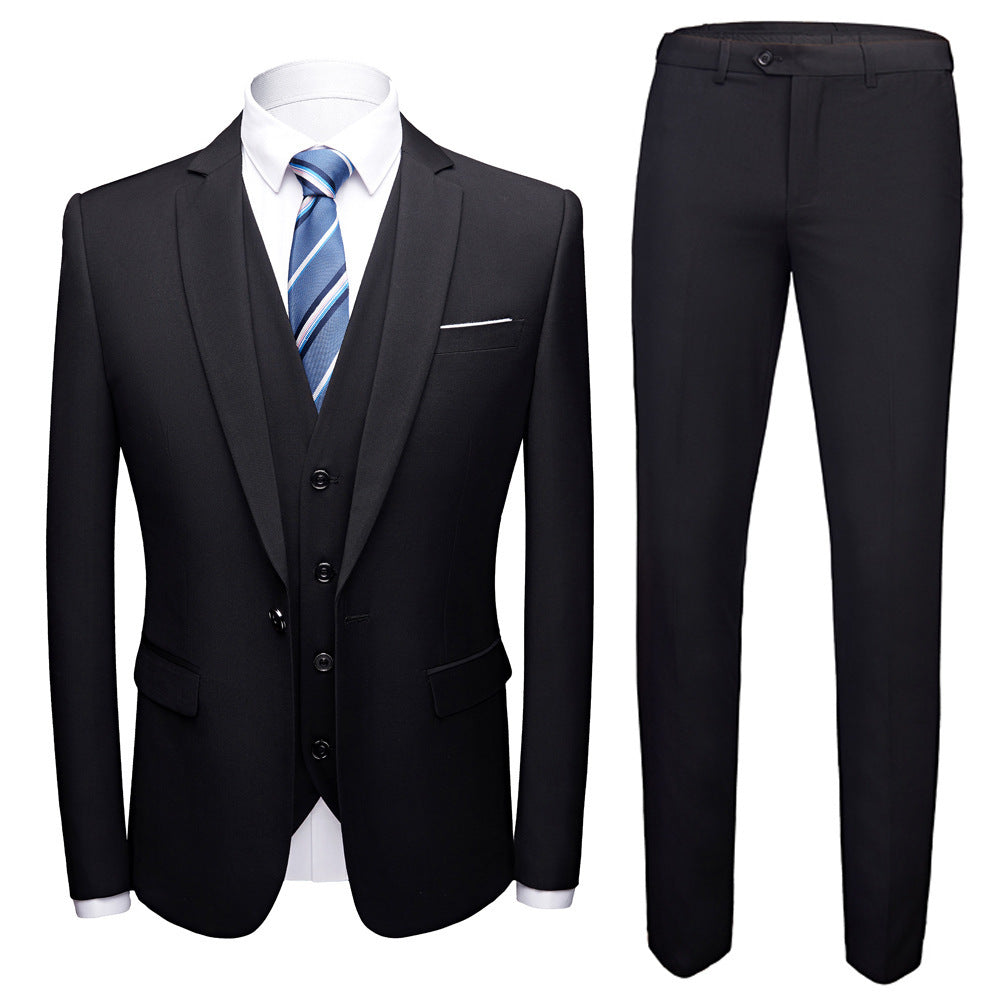 LOVECCR   Suit Suit Men's Suit Men's Business Casual Business Attire Slim Fit Bridegroom Best Man Wedding Three-Piece Suit Fashion