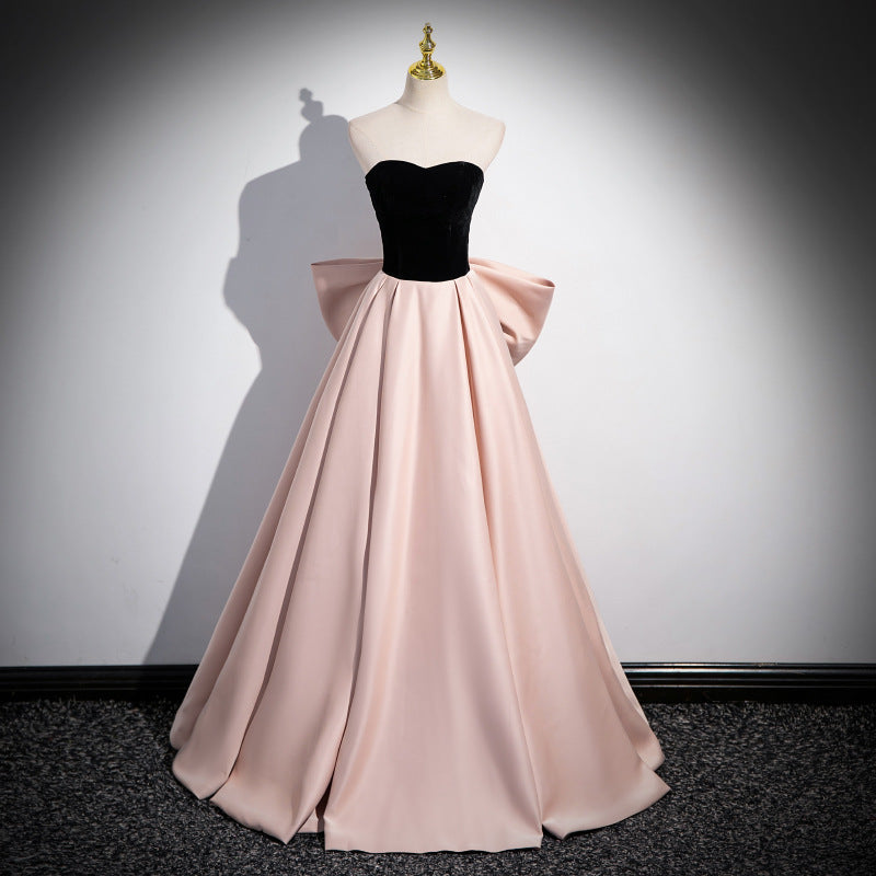 LOVERCCR  Evening Dress High-End Affordable Luxury Niche  Style High Sense Pink Banquet Annual Meeting Host Solo Vocal Music Art Test
