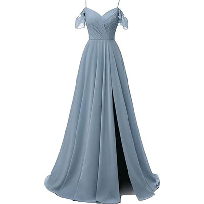 LOVECCR Foreign Trade Evening Dress  New Spaghetti Strap Bridesmaid Dress Long Slit Formal Evening Dress Party Dress