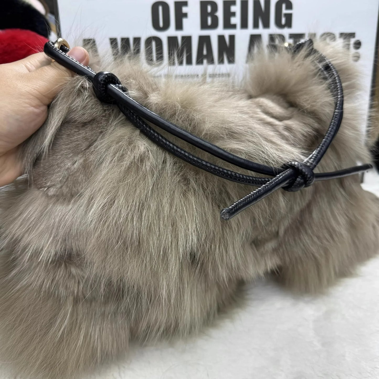 eybag  -  NEW Real Fox Fur Woman Ladies Crossbody Bags Designer Luxury Handbags Women Handbag Shoulder Bag Fuzzy Fluffy Tote Bag