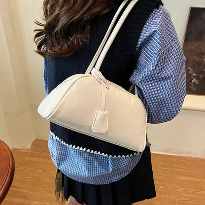 eybag  -  Silver PU Leather Underarm Bags for Women 2024 Winter Y2K New Trends Luxury Fashion Shoulder Bag Handbags and Purses