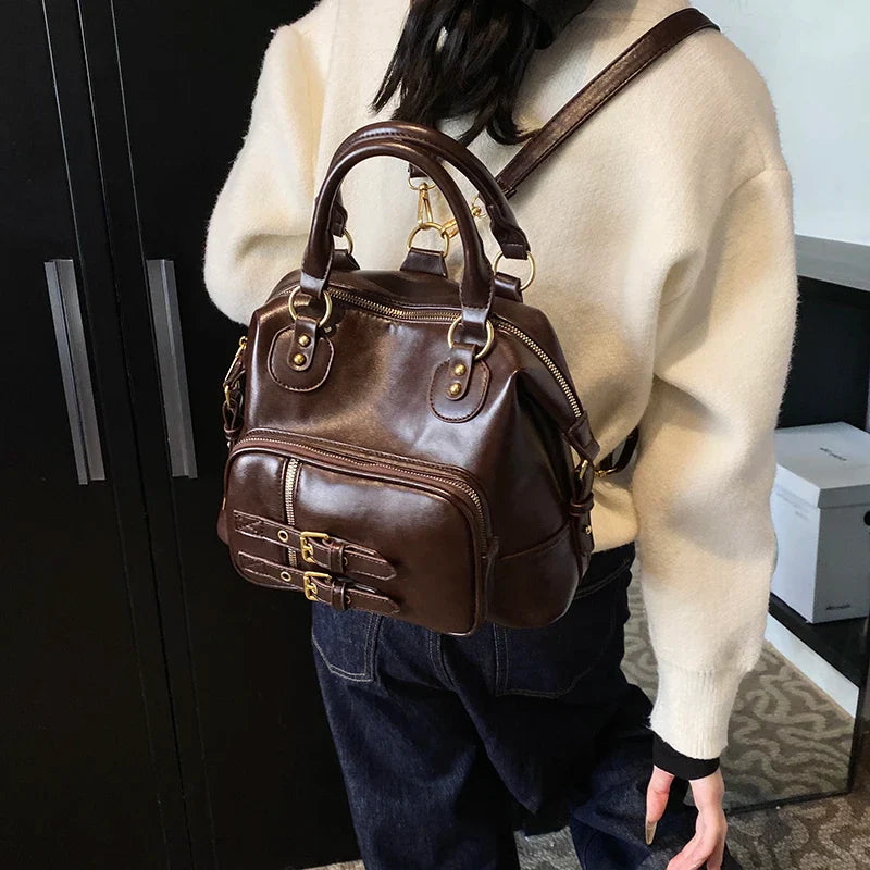 eybag  -  Belt Design Small PU Leather Cross Body Bags Lady Shoulder Bag for Females 2024 New Short Handle Handbags and Purses