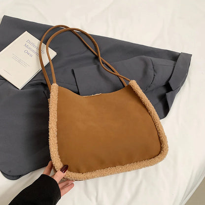 eybag  -  Small Nubuck Leather Underarm Bags Lady Shoulder Bag for Women 2024 Winter New Fashion Y2K Retro Handbags and Purses