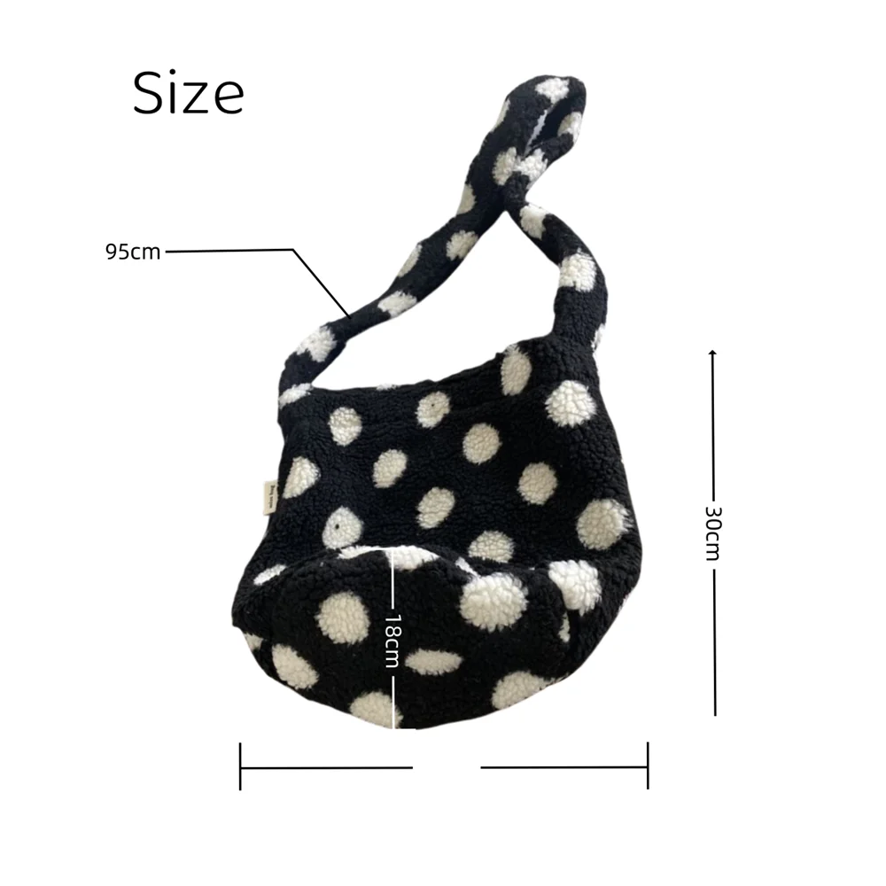 eybag  -  Winter New Thick Fluffy Crossbody Bag Women's Large Capacity Tote Handbag Plaid Leopard Commuter Shoulder Bag Shopping Bags