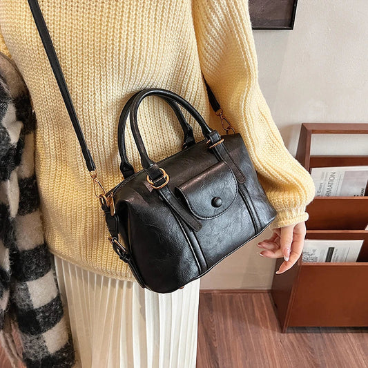 eybag  -  2024 Winter Y2K Retro Design Small PU Leather Cross Body Bag Women Fashion Handbags Shoulder Bag Y2K Crossbody Bag