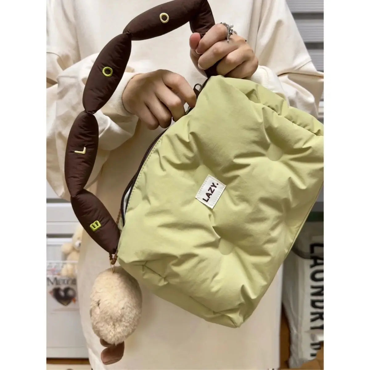 eybag  -  Harajuku Cute Pillow Y2k Bags Women New Autumn Winter Soft Chic Casual Handbag Ladies Vintage Shoulder Bags Aesthetic