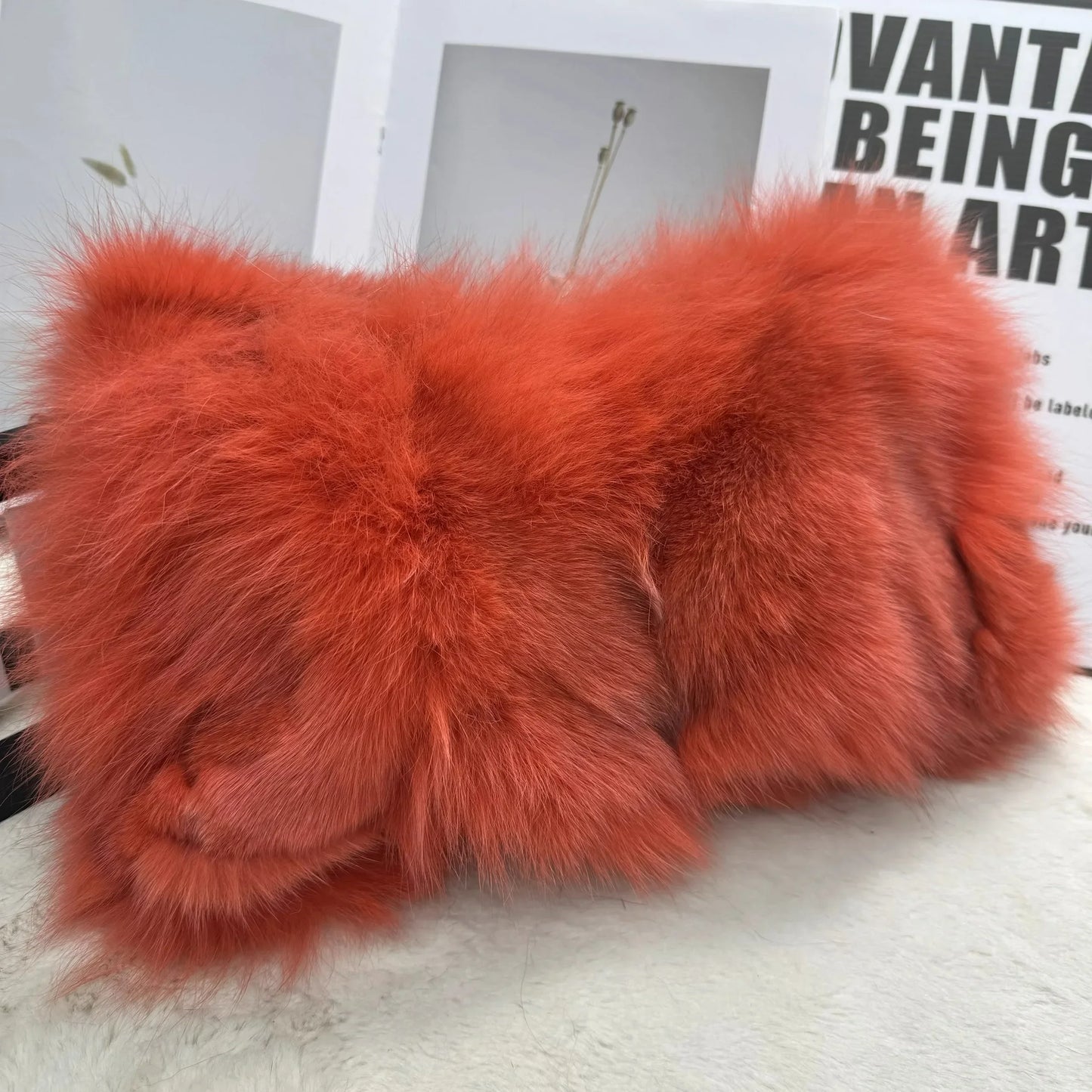 eybag  -  NEW Real Fox Fur Woman Ladies Crossbody Bags Designer Luxury Handbags Women Handbag Shoulder Bag Fuzzy Fluffy Tote Bag