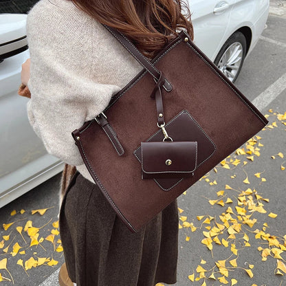 eybag  -  2 Pcs/set Retro PU Leather Shoulder Bag for Women 2024 Winter Trend New Y2K Handbags Females Travel Luxury Tote Bags