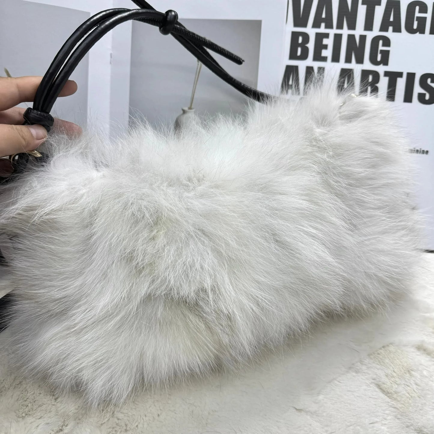 eybag  -  NEW Real Fox Fur Woman Ladies Crossbody Bags Designer Luxury Handbags Women Handbag Shoulder Bag Fuzzy Fluffy Tote Bag