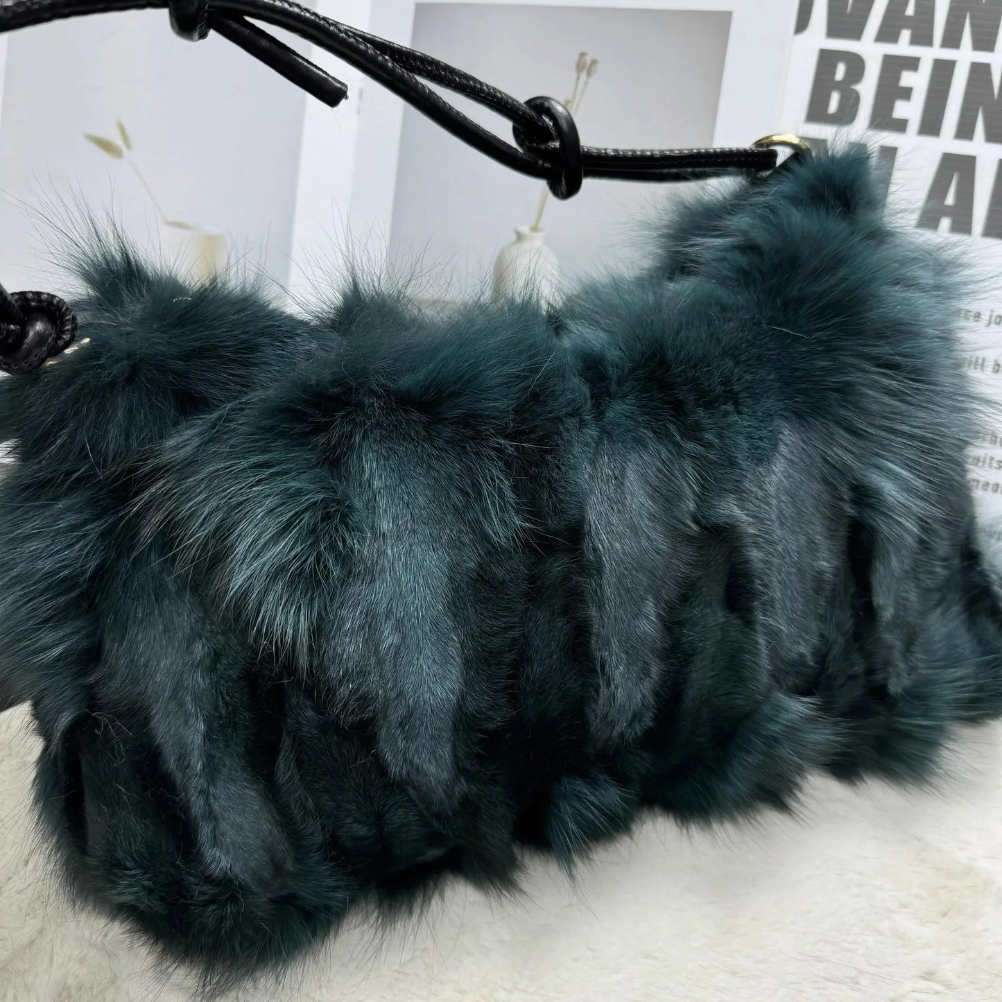 eybag  -  NEW Real Fox Fur Woman Ladies Crossbody Bags Designer Luxury Handbags Women Handbag Shoulder Bag Fuzzy Fluffy Tote Bag