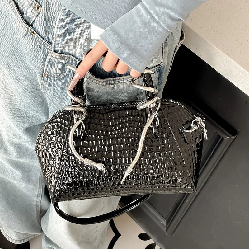 eybag  -  Fashion Handbags Women Aesthetic Individuality Serpentine Crossbody Shoulder Bags PU Leather Luxury Designer Bolso Mujer