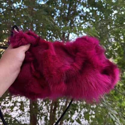 eybag  -  NEW Real Fox Fur Woman Ladies Crossbody Bags Designer Luxury Handbags Women Handbag Shoulder Bag Fuzzy Fluffy Tote Bag