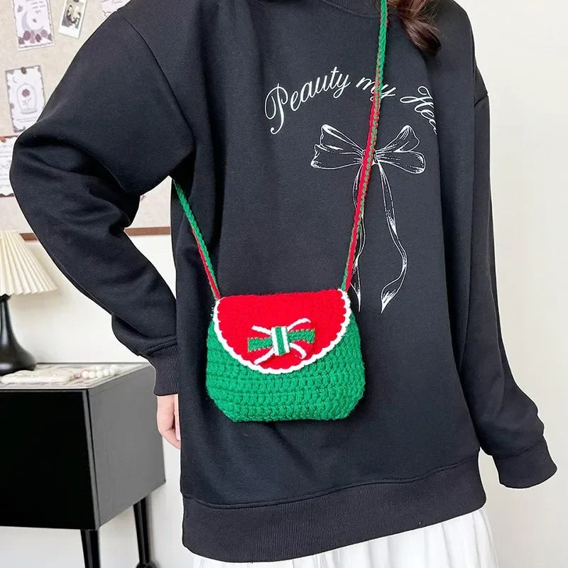 eybag  -  Textile Solid Color Youth Shoulder Bag 2024 Hot Sale Trendy Christmas Crossbody Bag Soft Versatile Commuting Simplicity Handbag