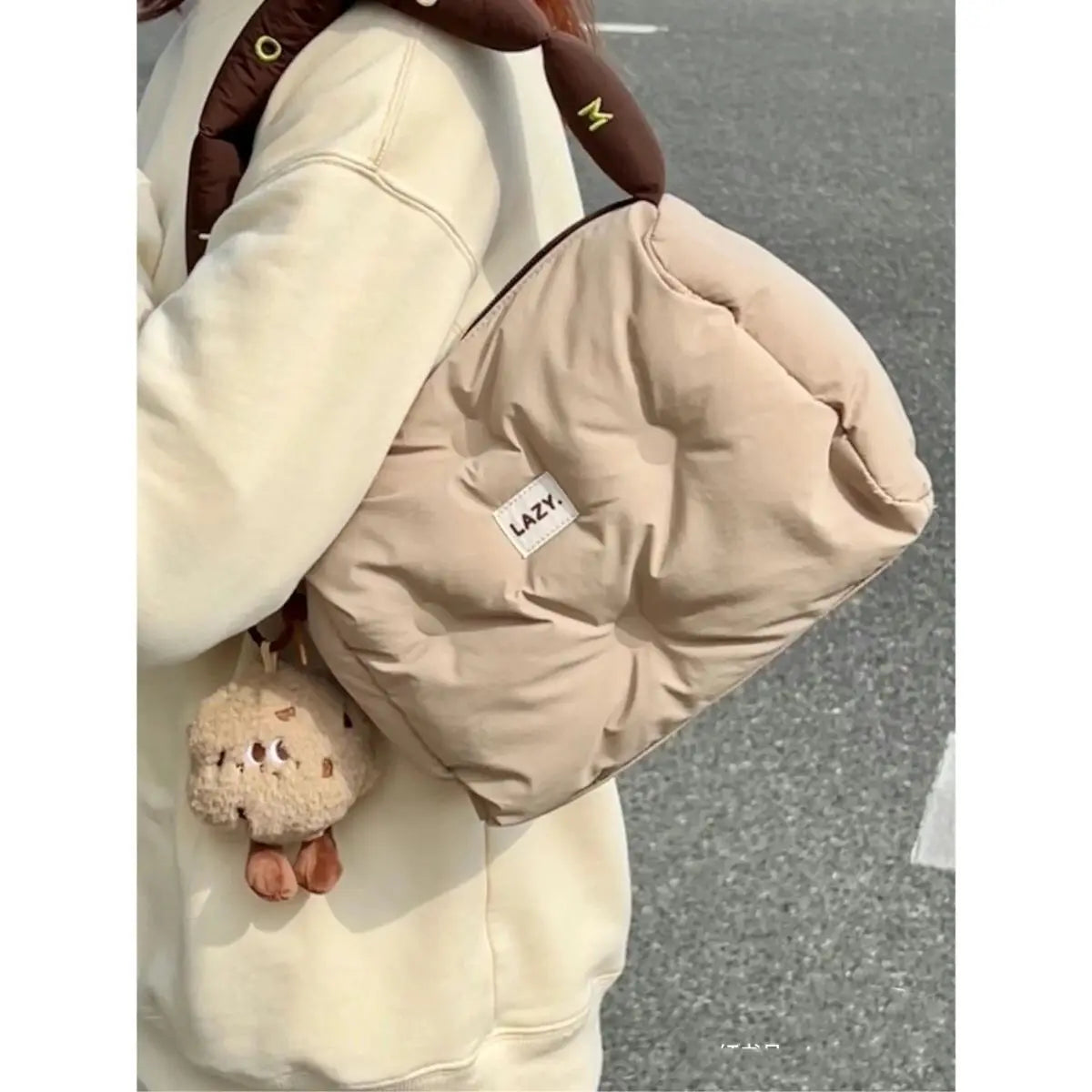 eybag  -  Harajuku Cute Pillow Y2k Bags Women New Autumn Winter Soft Chic Casual Handbag Ladies Vintage Shoulder Bags Aesthetic