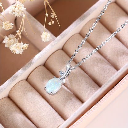 Timeless Water Drop Opal Pendant - Delicate Copper Chain, Chic Everyday Accessory, Ideal for Daily Wear and Special Occasions