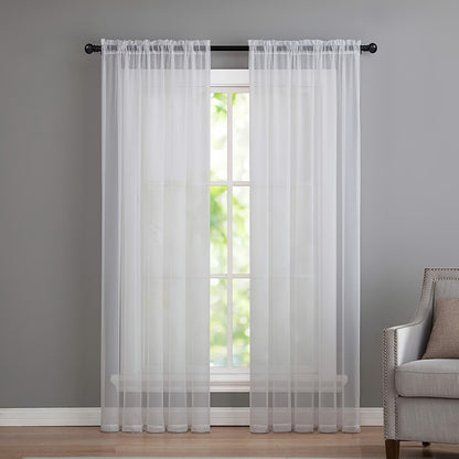 2Pcs Modern Home Window Decoration, Sheer Voile Curtains For Living Room, Kitchen Tulle Curtains (100cm/39.4in * 200cm/78.7in)