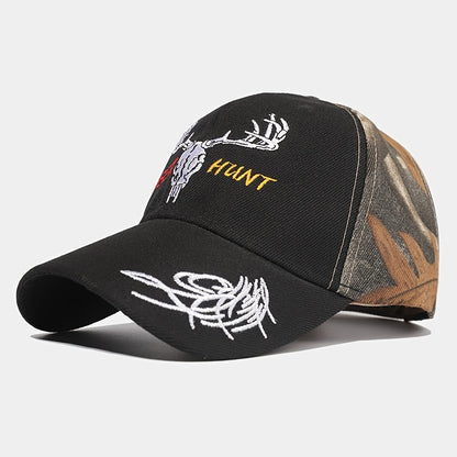 Lightweight Deer-Embroidered Camo Cap for Outdoor Sports - Sun-Protective, Stylish, & Durable