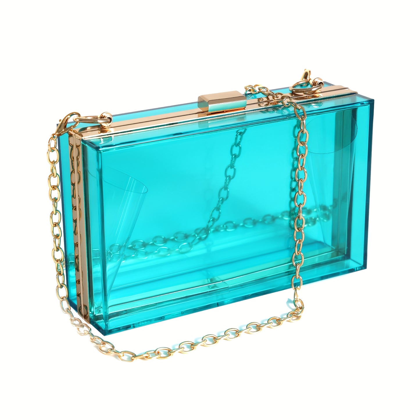 Clear Acrylic Purse For Women, Transparent Handbag With Detachable Chain Strap, Evening Clutch Shoulder Bag For Wedding Party Prom Banquet