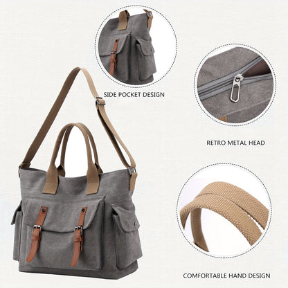 Large Canvas Tote Bags Hobo Crossbody Bag Purse for  Women Vintage Casual Travel Shoulder Bags Handbags for Girl Beach Camping  Park Messager Bag